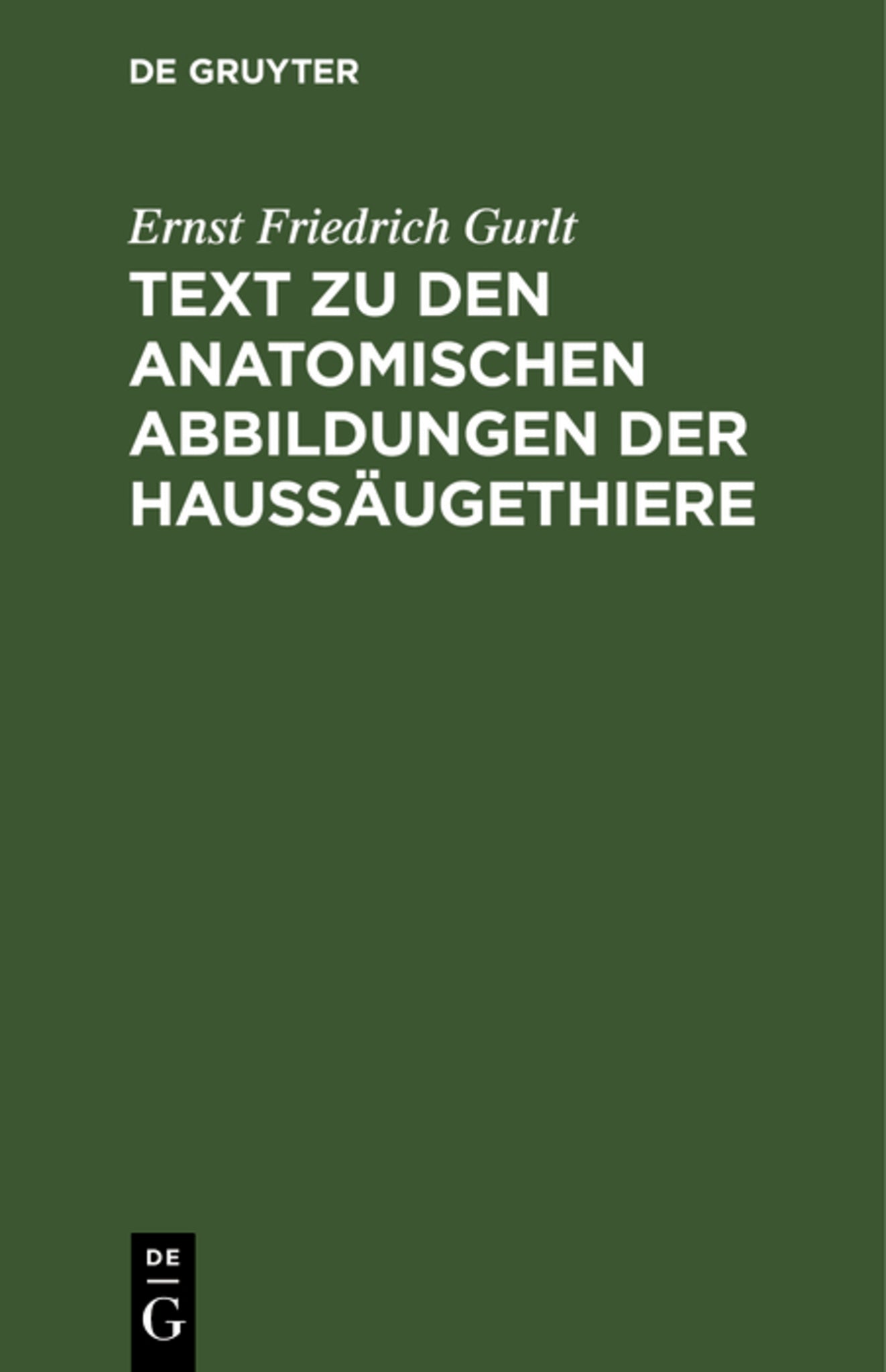 Cover image for Text zu den anatomischen Abbildungen der Haussäugethiere ISBN 9783111233239